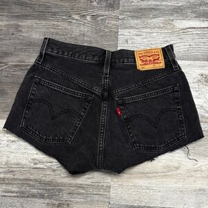 Levis 501 XX Red Tab Black Womens 25" Original Fit Button Fly Denim Short Shorts